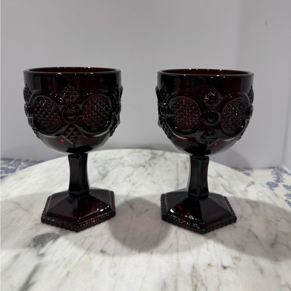 Vintage Avon Dark Red Goblets